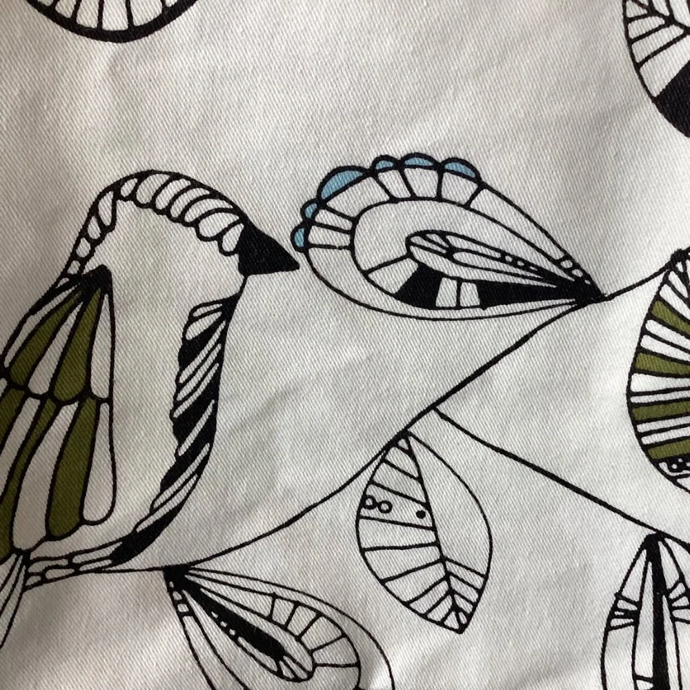 IKEA SNABBVINGE Cushion Covers 20x20” Set of 4 Black White Blue Olive Birds MINT